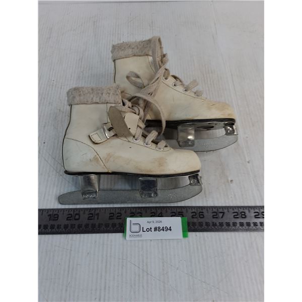 Pair of Child's Leather Figure Skates - 6.5" Boot