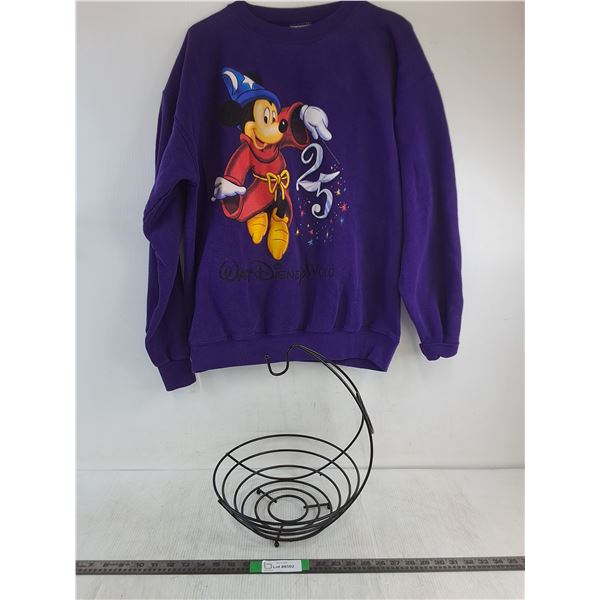 Disney Sweater - Approx Medium Size, Metal Fruit Basket