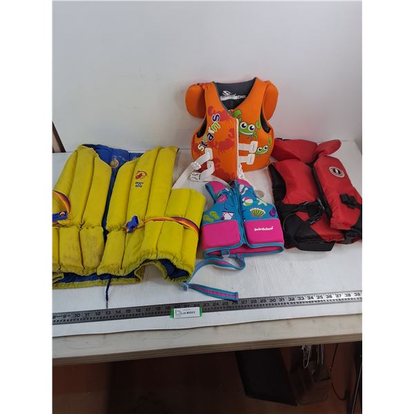 (4) Assorted Life Jackets (1-Adult, 3-Child)