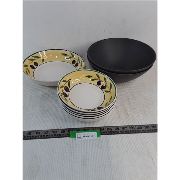 (6) Pasta Bowls (2) Salad bowls - PICK UP