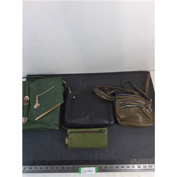 Black "Kelly & Katie" Side Purse, "Mat & Nat" Wallet, "Still Nordic" Side Bag, XL Messenger Bag