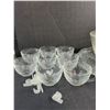 Image 2 : Glass Punch Set With (8) Cups 3.5", Bowl 11",  Ladle, And Plate 15" - PICK UP