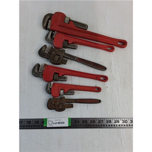 (6) Pipe Wrenches- (2) 8", (3) 10", (1) 14"