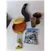 Image 3 : Glass Beads, Curling Rock Style Ceramic Storage Container, Wine Aerator, Misc.