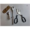 Image 2 : Hand Saw 17", Ratchet Wrench, Shears, Misc. Cannot Ship