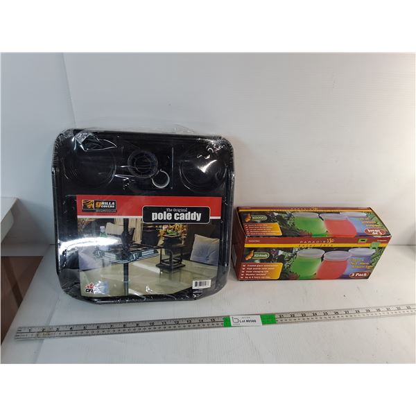 Solar Jar Lights, Saskatchewan Roughriders Pole Caddy- Sealed