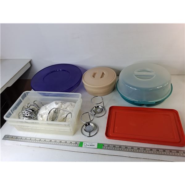 Metal Tealight Holders, Divided Food Trays with Lids, Misc. Pickup Preferred