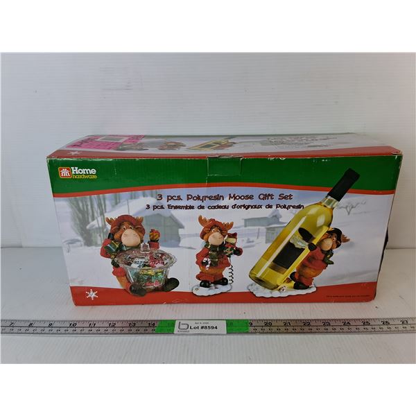 Polyresin Moose Gift Set, Pickup Preferred