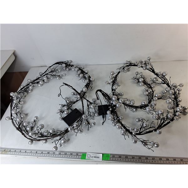(2) Strands of Decorative Lightup Garland Approx. 69"- As Is, May Require New Batteries, Pickup Pref