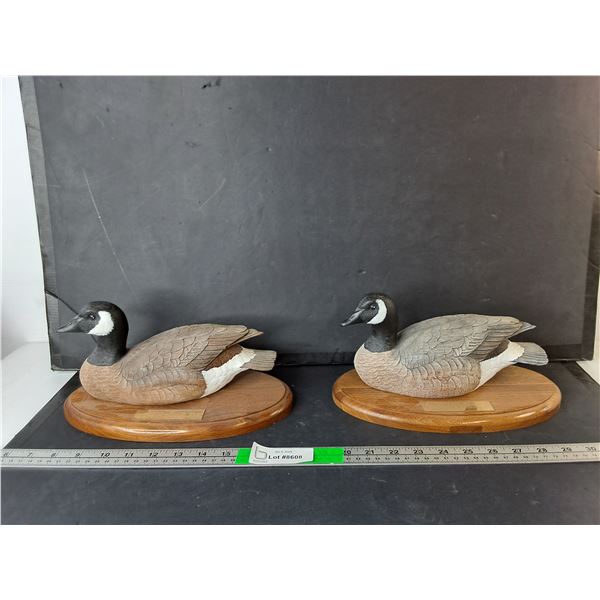 (2) Leroy Royer Canada Goose Ducks Unlimited Sponsor Decoys