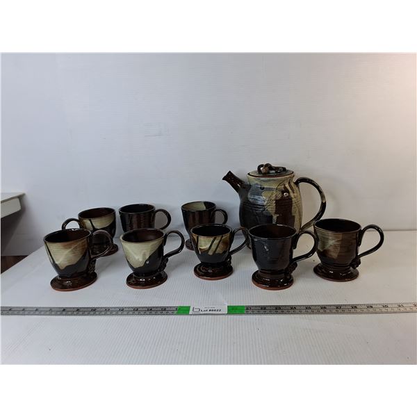 Earthenware Dish Set- (8) Mugs & Kettle - PICK UP