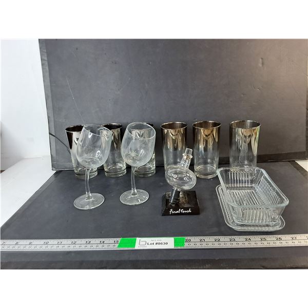 Glasses, Tilted Wine Glasses, Butter Dish, Wine Aerator