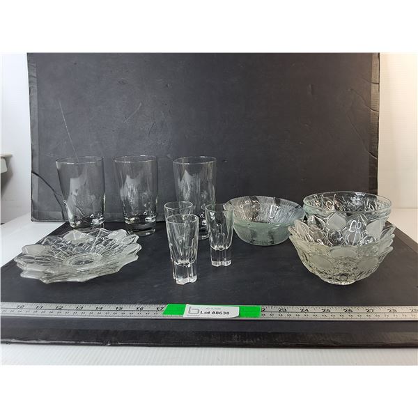 Glass Dishes- Cups, Shot Glasses, Bowls - PICK UP