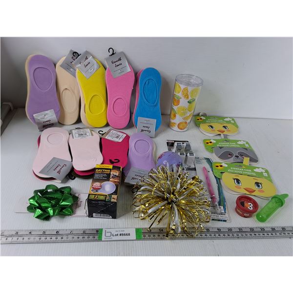 Various Little Womens Socks, Eyewear cases, Lemon Cup, Misc