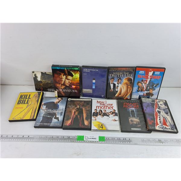 Assorted DVDs - Supernatural, Black Sheep, Kill Bill, Misc