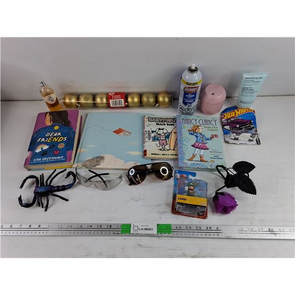 Kids Books, Ornaments Sunglasses, White Lithium Grease, Luigi Figure, Scorpion, Misc - PICK UP