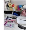 Image 4 : Rectangular Mirror, USB Fan - Powers On, As Is, Hair Brush, Scissors, Misc Cosmetics - PICK UP