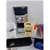 Image 9 : Rectangular Mirror, USB Fan - Powers On, As Is, Hair Brush, Scissors, Misc Cosmetics - PICK UP