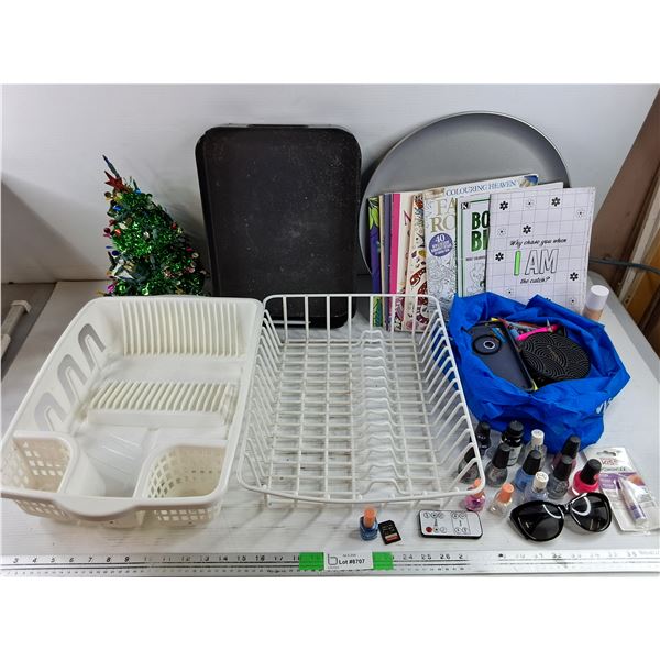 Dish Racks, Nail Polish, Light Up Mini Christmas Tree, Coloring Books, Serving Tray, Misc - PICK UP