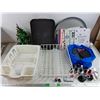 Image 1 : Dish Racks, Nail Polish, Light Up Mini Christmas Tree, Coloring Books, Serving Tray, Misc - PICK UP