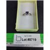Image 1 : Silver Ring w/Heart Shaped Gradient Stone - Size 8, CANNOT AUTHENTICATE