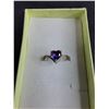 Image 2 : Silver Ring w/Heart Shaped Gradient Stone - Size 8, CANNOT AUTHENTICATE