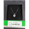 Image 1 : Silver Necklace w/Diamond-like Pendant - CANNOT AUTHENTICATE