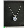Image 2 : Silver Necklace w/Diamond-like Pendant - CANNOT AUTHENTICATE