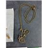 Image 3 : Brass Necklace w/ Bicycle Pendant, Crucifix Pendant