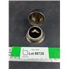 Image 1 : ^Golden Ring w/Diamond-like Stone in Silver-Plated Birks Ring Case - Size 9, CANNOT AUTHENTICATE
