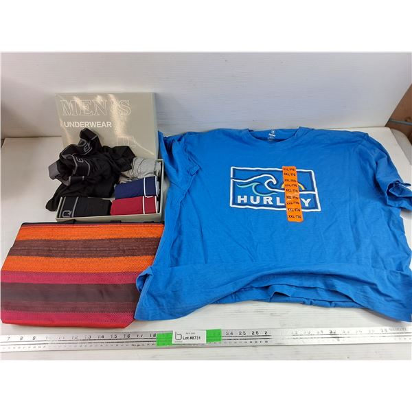 Mens Underwear - Size M, Tote Bag, Hurley T Shirt - Size XXL