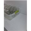 Image 4 : (23) Glass Gem Jars & Plastic Container 24" x 15" - PICK UP ONLY
