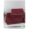 Image 2 : (3)  Velvet Storage Boxes