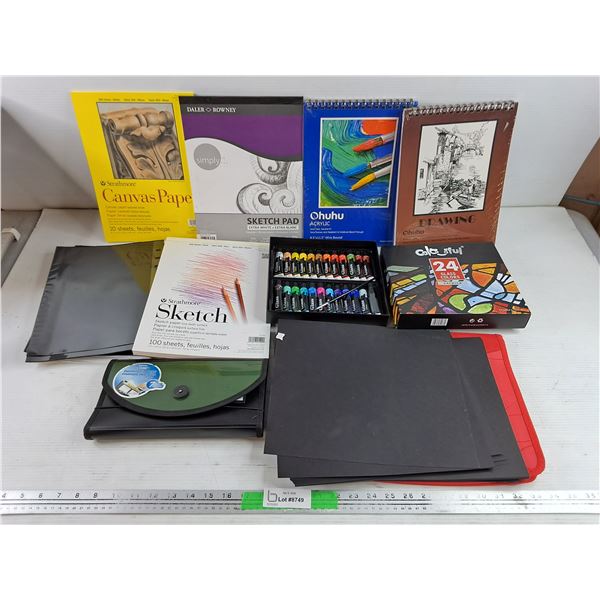 Canvas Paper, Expanding File Pocket, Sketch Paper, 24 Glass Colors, Misc