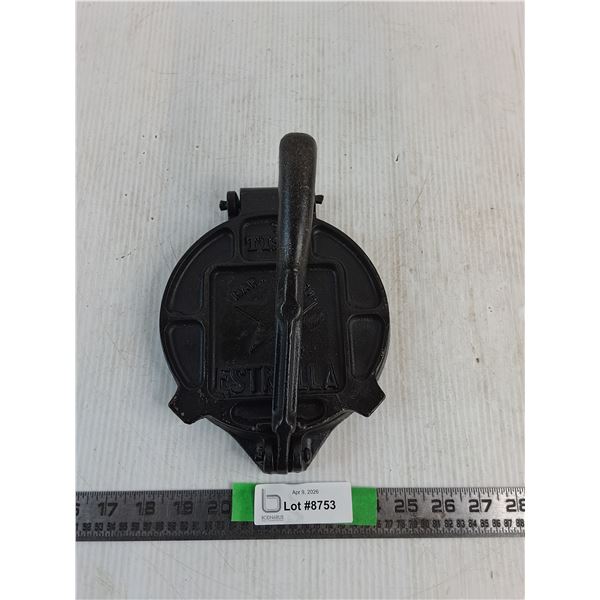 Cast Iron Tortilla Press Estrella Tisa 6.5"