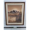 Image 1 : Framed Painting Of Mountain Landscape By Marian Schlosser 19"x22.5"