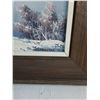 Image 2 : "Winter Scene" Framed Oil Painting By Seabrooke R. Approx 18"x15"