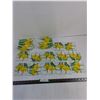Image 1 : (12) Vintage Lily Of The Valley Yellow Floral Patterned Glass Dessert Plates Up To 7.5"x7.5"