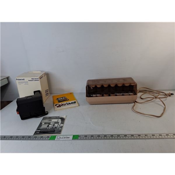 Polaroid Vintage Instant Camera-Untested & Clairol Custom Care Setter- Powers On