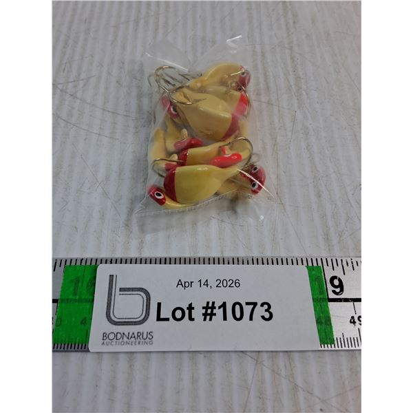 (12) Red&White Custom Handmade Jigs-Glo in the Dark-Double Coated