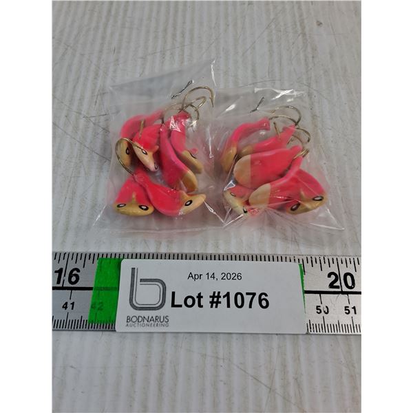 (12) Bright Pink Custom Made Wobble Jigs-Glo in the Dark-Double Coated