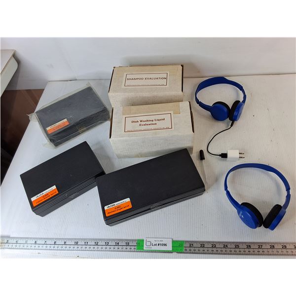 Dissolved Oxygen, CO2 & Chloride Test Kits, Shampoo & Dishwashing Liquid Evalution Kits, (2) Headpho