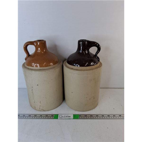 (2) Earthenware Pitchers 13" - PICK UP