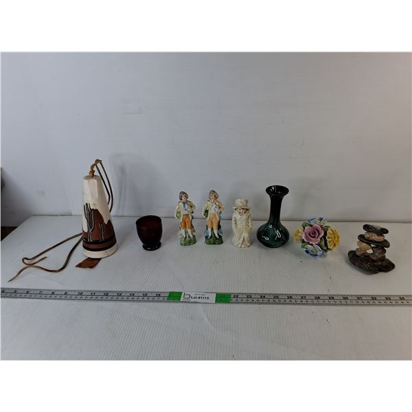 Ceramic Southern Style Bell, Inukshuk Stone Ornament, Victoria Style Figurines, Misc.