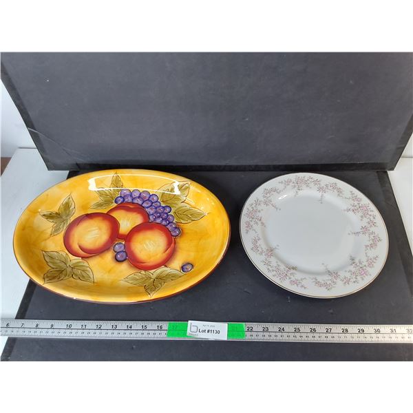 Fine China Plate & Ceramic Tray 15.75" - PICK UP
