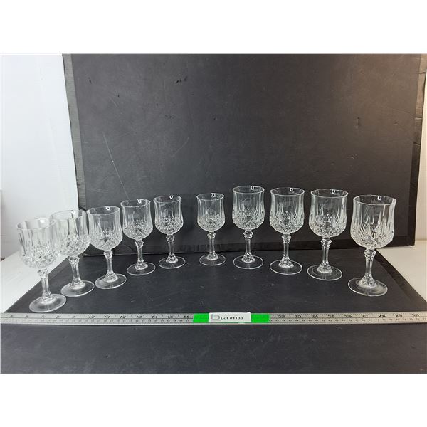 (10) Wine Glasses Up to 6.5" - PICK UP