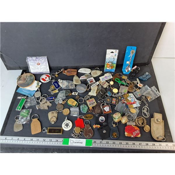 Vintage Pins & Keychains- RCMP, Canada, Edmonton Oilers, Misc.