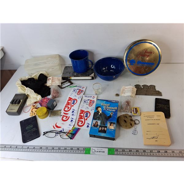 Daniel O'Donnell VHS Tape, CJWW Stickers, Potash Rocks, Misc.