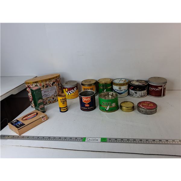 Mostly Vintage Tobacco Tins- Player's, Black Cat, Export, Misc.