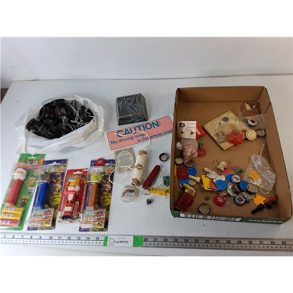 Pez Dispensers- Shrek & Christmas (Sealed), Potash Rock, Wire Spring Pins, Misc.